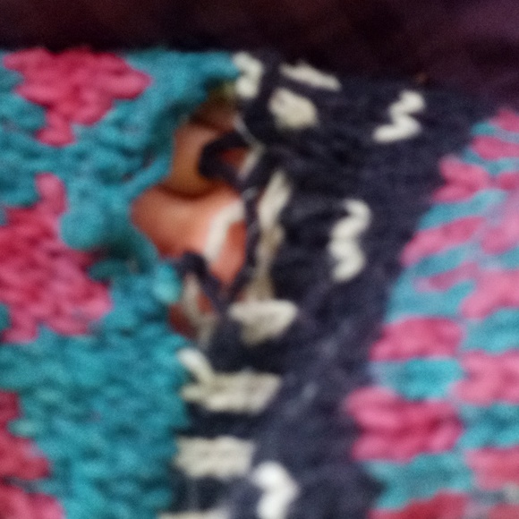 Handmade funky warm bright wool sweater. - Picture 3 of 4